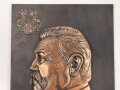 Kaiserreich,  Metallrelief darstellend von Hindenburg. Eisen verkupfert, Maße 32 x 46cm