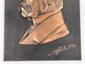 Kaiserreich,  Metallrelief darstellend von Hindenburg. Eisen verkupfert, Maße 32 x 46cm