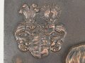 Kaiserreich,  Metallrelief darstellend von Hindenburg. Eisen verkupfert, Maße 32 x 46cm