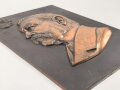 Kaiserreich,  Metallrelief darstellend von Hindenburg. Eisen verkupfert, Maße 32 x 46cm