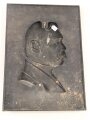 Kaiserreich,  Metallrelief darstellend von Hindenburg. Eisen verkupfert, Maße 32 x 46cm
