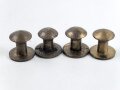 Vier Messingnieten, Durchmesser 11/13mm, sicherlich keine Deutsche Fertigung