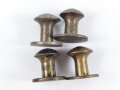 Vier Messingnieten, Durchmesser 11/13mm, sicherlich keine Deutsche Fertigung