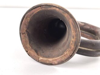 Kaiserreich und 1.Weltkrieg, Signalhorn beschädigt, unvollständig, das Emblem abgelötet