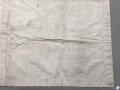 Hellgraue, beinahe weisse Zeltbahn / Zeltteil  ohne jegliche Markierungen. Anscheinend abgetrennte Schlaufen, Maße etwa 150 x 160cm, Stempel von 1939