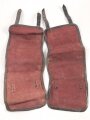 Paar rotbraune Gamaschen, sehr ähnlich dem Modell der frühen Wehrmacht, die Farbe erinnert an Ausrüstung der kaiserlichen Marine. Ungereinigt