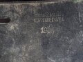 Ledertasche Reichswehr datiert 1935. Ungereinigtes Stück, Deckelbreite 16,5cm