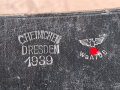 Ledertasche  Wehrmacht, datiert 1939. Ungereinigtes Stück, Maße etwa 17 x 20 x 8cm