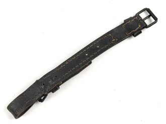 Schnallriemen  Wehrmacht, geschwärztes Leder Breite3cm, Gesamtlänge wie fotografiert 38cm