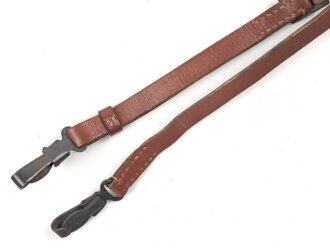 Trageriemen Wehrmacht, ungeschwärztes Leder Breite 1,8cm, Gesamtlänge 109cm