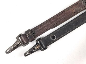 Trageriemen Wehrmacht ?, geschwärztes Leder Breite 2,2cm, Gesamtlänge 89cm