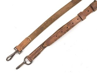 Trageriemen Wehrmacht, ungeschwärztes Leder Breite 1,8cm, Gesamtlänge 120cm