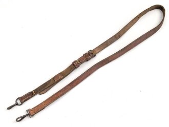 Trageriemen Wehrmacht, ungeschwärztes Leder Breite 1,8cm, Gesamtlänge 120cm