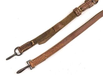 Trageriemen Wehrmacht, ungeschwärztes Leder Breite 1,8cm, Gesamtlänge 120cm