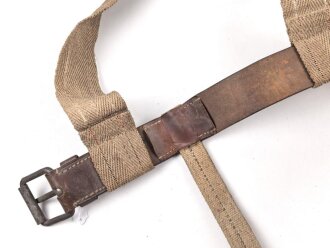 Eindornkoppel mit Schulterriemen und Karabinerhaken. Fernmelder ? Breite des Lederkoppels knapp5cm, Gesamtlänge 112cm