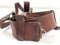 Koppelriemen mit Sturmriemen braunes Leder. Höhe 45mm, Gesamtlänge 100cm