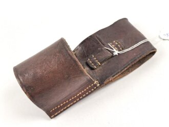 Koppelschuh braunes Leder, Gesamthöhe 12,5cm, die Öffnung ist etwa 36mm Breit