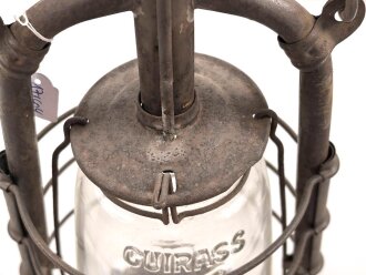 Laterne "Panzer Cuirass" Ungereinigt, Originallack, Höhe ohne Griff  40cm, Funktion nicht geprüft