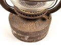 Laterne "Panzer Cuirass" Ungereinigt, Originallack, Höhe ohne Griff  40cm, Funktion nicht geprüft