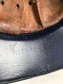 Stahlhelm Luftschutz , neuzeitlich lackiert und mit modernem Innenfutter und Kinnriemen versehen.