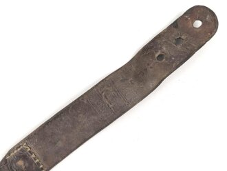 1.Weltkrieg, Trageriemen für einen Tornister, datiert 1918, dann in die Reichswehr übernommen und 1921 nochmals gestempelt