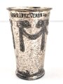 Versilberter Jugendstilbecher " Gewidmet  vom Unteroffizier Verein  3/88" Höhe 11,5cm