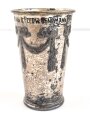 Versilberter Jugendstilbecher " Gewidmet  vom Unteroffizier Verein  3/88" Höhe 11,5cm