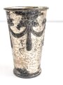 Versilberter Jugendstilbecher " Gewidmet  vom Unteroffizier Verein  3/88" Höhe 11,5cm