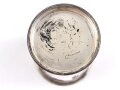 Versilberter Jugendstilbecher " Gewidmet  vom Unteroffizier Verein  3/88" Höhe 11,5cm