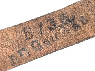Trageriemen für einen Tornister III.Reich, geschwärztes Leder