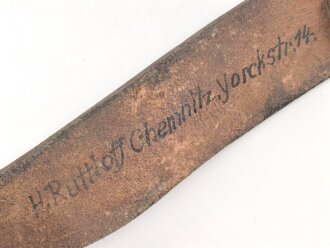 Trageriemen für einen Tornister III.Reich, geschwärztes Leder