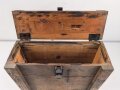 1.Weltkrieg, Transportkasten Holz, sicherlich für Munition. Guter Zustand, Maße etwa 20 x 46 x 40cm
