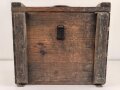 1.Weltkrieg, Transportkasten Holz, sicherlich für Munition. Guter Zustand, Maße etwa 20 x 46 x 40cm