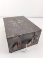 1.Weltkrieg, Transportkasten Holz " Vorratsteile schwere Feldhaubitze 09" Originallack, Maße etwa 24 x 34 x 15cm