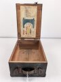 1.Weltkrieg, Transportkasten Holz " Vorratsteile schwere Feldhaubitze 09" Originallack, Maße etwa 24 x 34 x 15cm