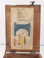 1.Weltkrieg, Transportkasten Holz " Vorratsteile schwere Feldhaubitze 09" Originallack, Maße etwa 24 x 34 x 15cm