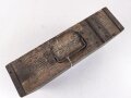 1.Weltkrieg, Patronenkasten für den Gurt zum Maschinengewehr MG08 und 08/15. Originallack, ungereinigt