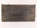 1.Weltkrieg, Patronenkasten für den Gurt zum Maschinengewehr MG08 und 08/15. Metallteile leicht narbig