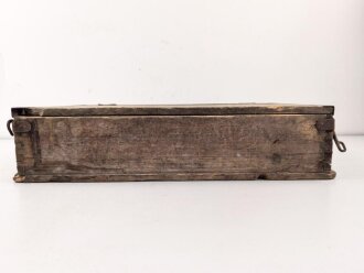 1.Weltkrieg, Kasten Sattler Werkzeug. Gebraucht, ungereinigt, mit Einsätzen. Maße etwa 65 x 40 x 15cm