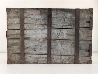 1.Weltkrieg, Transportkasten zum Heeres Sauerstoff Schutzgerät. Originallack, Maße etwa 47 x 72 x 18 cm