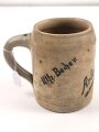 1.Weltkrieg,  Steingut Bierkrug 0,5 Liter " Arlon 1916"  Ungereinigtes Stück