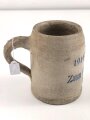 1.Weltkrieg,  Steingut Bierkrug 0,5 Liter "Zum Feldgrauen Lille 1914 1916"  Ungereinigtes Stück