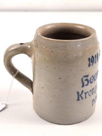 1.Weltkrieg,  Steingut Bierkrug 0,5 Liter "Heeresgruppe Kronprinz Rupprecht von Bayern 1914 1916"  Ungereinigtes Stück