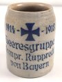 1.Weltkrieg,  Steingut Bierkrug 0,5 Liter "Heeresgruppe Kronprinz Rupprecht von Bayern 1914 1916"  Ungereinigtes Stück