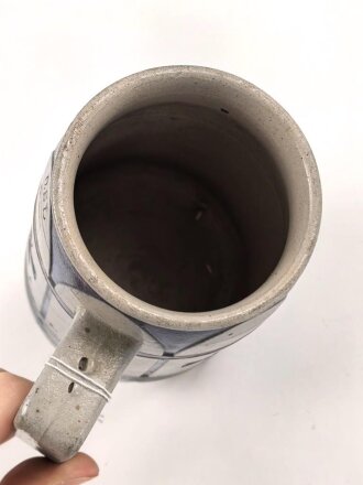 1.Weltkrieg,  Steingut Bierkrug 0,5 Liter "Zur Erinnerung an 1914 1915"  Ungereinigtes Stück