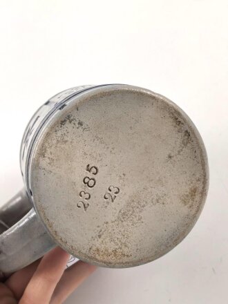 1.Weltkrieg,  Steingut Bierkrug 0,5 Liter "Zur Erinnerung an 1914 1915"  Ungereinigtes Stück