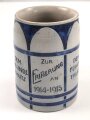 1.Weltkrieg,  Steingut Bierkrug 0,5 Liter "Zur Erinnerung an 1914 1915"  Ungereinigtes Stück
