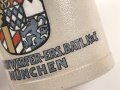 1.Weltkrieg,  Steingut Bierkrug 0,5 Liter "Königlich bayrisches Minenwerfer Ers. Batl. No.1 München"  Ungereinigtes Stück