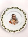 1.Weltkrieg, patriotischer Porzellanteller "Kaiser Wilhelm II." Durchmesser 25,3 cm