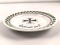1.Weltkrieg, patriotischer Steingutteller "Gott mit uns!" Durchmesser 23,8 cm